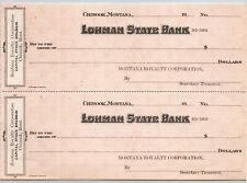 Chinook Montana Royalty Corporation (Oil) Lohman State Bank Check Sheet 1900's picture