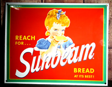 REACH FOR SUNBEAM BREAD AT IT'S BEST PORCELAIN COLLECTIBLE, RUSTIC, ADVERTISING picture