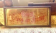 Antique Embroidery Sampler God Bless Our Home Framed Sign picture