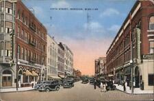 1936 Meridian,MS Fifth Street Kropp Lauderdale County Mississippi Linen Postcard picture