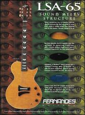 1996 Fernandes LSA-65 electric guitar advertisement 8 x 11 ad print picture