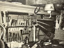 VF Photograph Candid View Of The Workshop Tool Bench 1940-50's Tools Manly picture