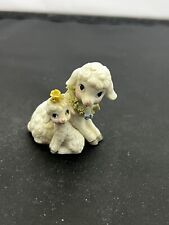 Vintage Sheep Lamb Mom with Baby, Flowers Figurine 2