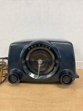 Vintage 1951 Crosley Bullseye Blue Plastic Bakelite Radio Model 11-102U Works picture