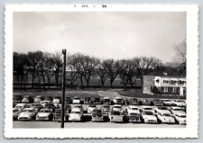 Original Old Vintage Antique Photo Cars Outdoor Aerial View Landscape B&W 1959 picture