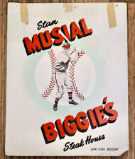 Stan Musial and Biggie's menu vintage 1950's  baseball picture