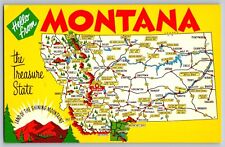 Montana MT - Hello From the Treasure State - Vintage Postcard - Unposted picture