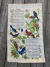 Vintage 1975 Flour Sack Calendar Wall Hanging Birds Cardinal picture