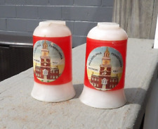 Vintage Red Plastic Independence Hall Salt & Pepper Shakers Philadelphia Pa picture