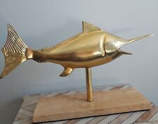 Sword Fish Marlin Gold Tone Sculpture Decor Trophy Decoration 17