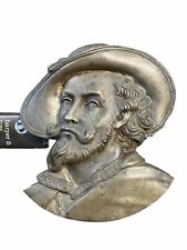 Antique Buffalo Bill Cody/ Spaniard Musketeer bronze plaque picture