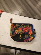 LAUREL BURCH Cosmetic Bag Makeup Case Pouch Purse Purple Gold Red Cats Art picture