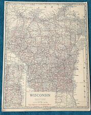 1921 WISCONSIN State Auto Trails Highway Map, Very Detailed & Interesting picture
