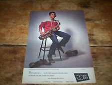CONN Saxophone ( BOY MEETS HORN ) ORIG 1960s U.S. magazine COLOR PROMO Ad NM- picture