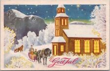 Vintage 1963 Norwegian MERRY CHRISTMAS Postcard 