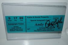 Andy Pafko, Milwaukee Braves, SIGNED autograph ticket, 1989 show picture