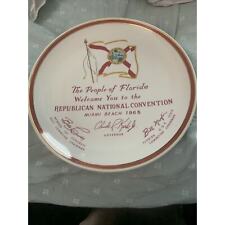 1968 Republican National Convention Souvenir China Plate Miami Beach Florida picture
