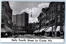 La Crosse Wisconsin Postcard Early Fourth Street Exterior c1940 Vintage Antique picture