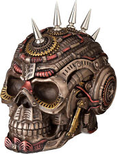 Veronese Design 5 1/2 Steampunk Chrome Spiked Draugr Skull Resin Sculpture box picture
