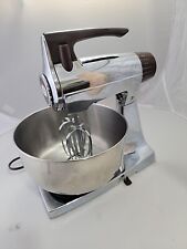 Vintage Sunbeam Deluxe 12 Speed Mixmaster Chrome W/ Bowl Beaters picture