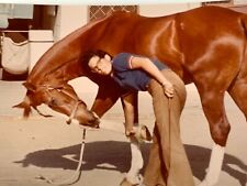 AvH) Found Photo Photograph Man Posing Handsome Horse Buster 1973 picture