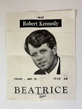 1968 Robert F. Bobby Kennedy Nebraska Democratic Primary Flyer Broadside picture