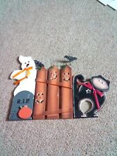 Halloween Decor Folding Fence With Ghost Jack O'Lantern Faces And Black Cat picture