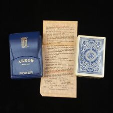 1947 Kem Premium Arrow Wide Plastic Playing Card Deck W Vinyl Case New Sealed picture