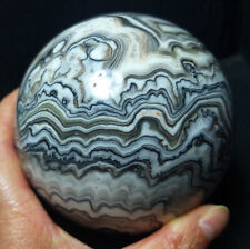 TOP 1490.5G Natural Polishing Calcite Striped Agate Crystal Ball Healing  A3845 picture