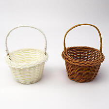 Flower Girl Basket for Wedding Rattan Flower Basket w/ Handle Decorative Basket picture