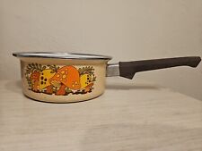 Vintage Sears Merry Mushroom Pot Enamelware Sauce Pan Mod 1970s No Lid picture