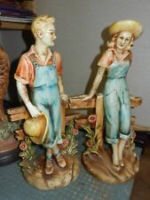 NEW ART WARES Bookends Farm/country Boy and Girl 15