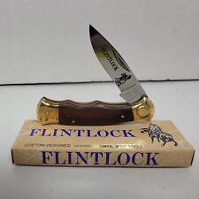 Frost Cutlery Flintlock Button Lock Sandal Wood Handle. AK302/4 NOS 6-3/4