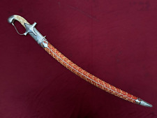 Vintage Indian Royal Sikh Rajput Shamshir sword with silver koftgiri work picture