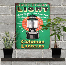 Coleman Lantern Lamp Camp Stove Christmas Ad Metal Repro Sign 9 x 12 60156 picture