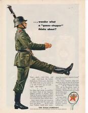 Magazine Ad - 1942 - Texaco - World War II - German Goose-Stepper picture