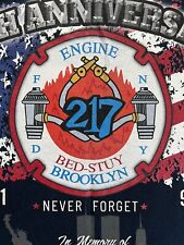 NWOT Fdny Engine 217 Bed Stuy Brooklyn 911 Twin Tower 20 Year Memorial Shirt XL picture