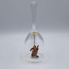 VTG Anri Toriat Clown Figurine Playing Cello Clear Wine Glass Hand Bell Circus picture