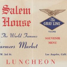 1950s Salem House Farmers Market Menu Gray Line Tours West 3rd St Los Angeles CA picture