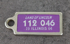 Vintage DAV Disabled Veterans Mini License Plate Key Fob Illinois 1964 picture
