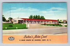 Cary NC-North Carolina, Sutton's Motor Court, Advertising Vintage Postcard picture