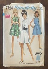 Vintage ORIGINAL 1960s Simplicity Jiffy Sewing Pattern Dress 7724 picture