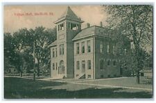 c1910's Village Hall Building Tower Ground Trees Sheffield Illinois IL Postcard picture