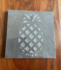 Vintage, Slate Trivet Tile (NOS), Etched Pineapple, Hand-Crafted, USA picture
