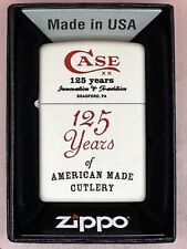 2014 Case Cutlery 125 Years Anniversary White Matte Zippo Lighter NEW picture