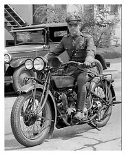 OLDTIME COP RIDING ON INDIAN MOTORCYCLE LOS ANGELES POLICE OFFICER 8X10 PHOTO picture
