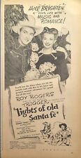 Roy Rogers Lights Of Old Santa Fe Gabby Hayes Dale Evans Vintage Print Ad 1945 picture