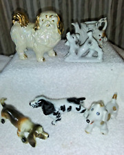 Vtg Porcelain Mini Small Dog Figurines Lot Of 6 Japan Teapot / Poodle/Pekingese+ picture
