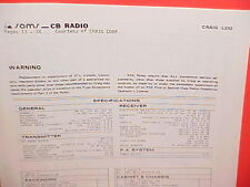1981 CRAIG CB RADIO SERVICE SHOP MANUAL MODEL L232 picture