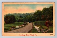 Polk PA-Pennsylvania, General Greetings, Country Road, Vintage Souvenir Postcard picture